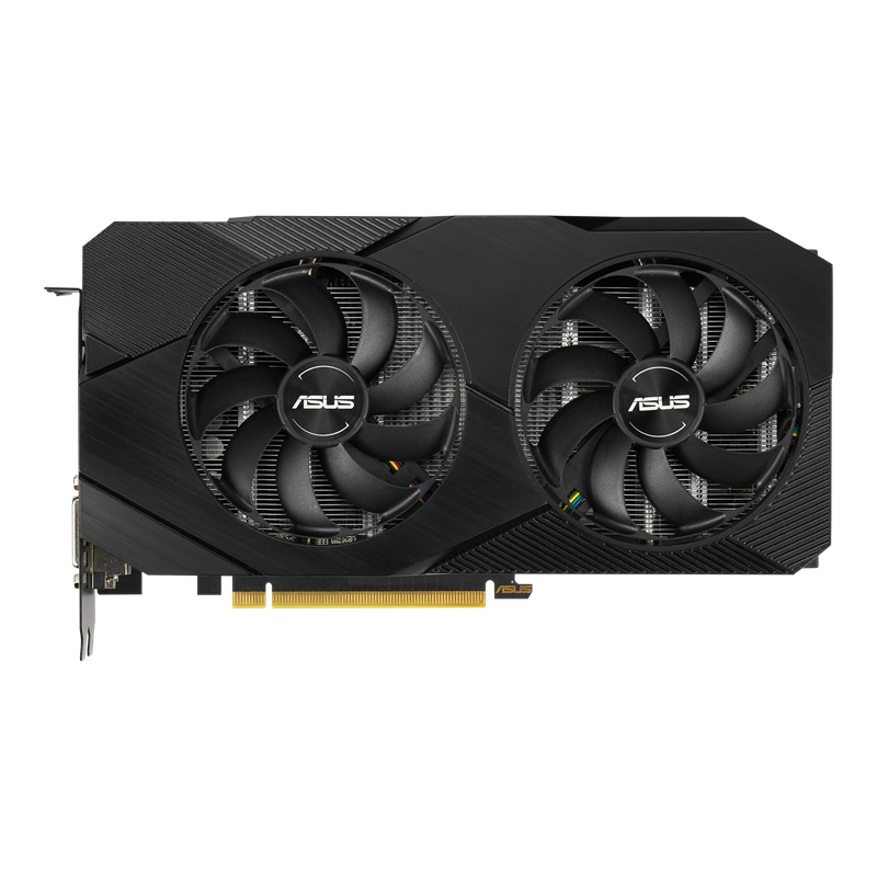 Dual GeForce GTX 1660 Ti OC edition graphics card, front view 