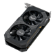 ASUS TUF Gaming GeForce GTX 1650 4GB GDDR5 graphics card, front angled view, showcasing the fan