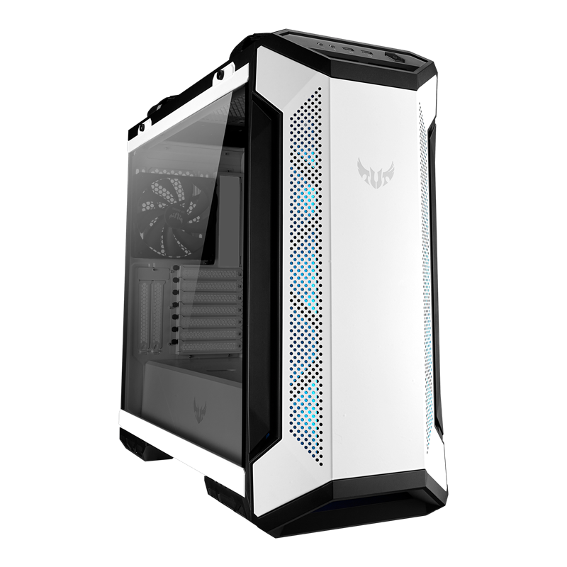 TUF Gaming GT501 White Edition front left 45-degree view