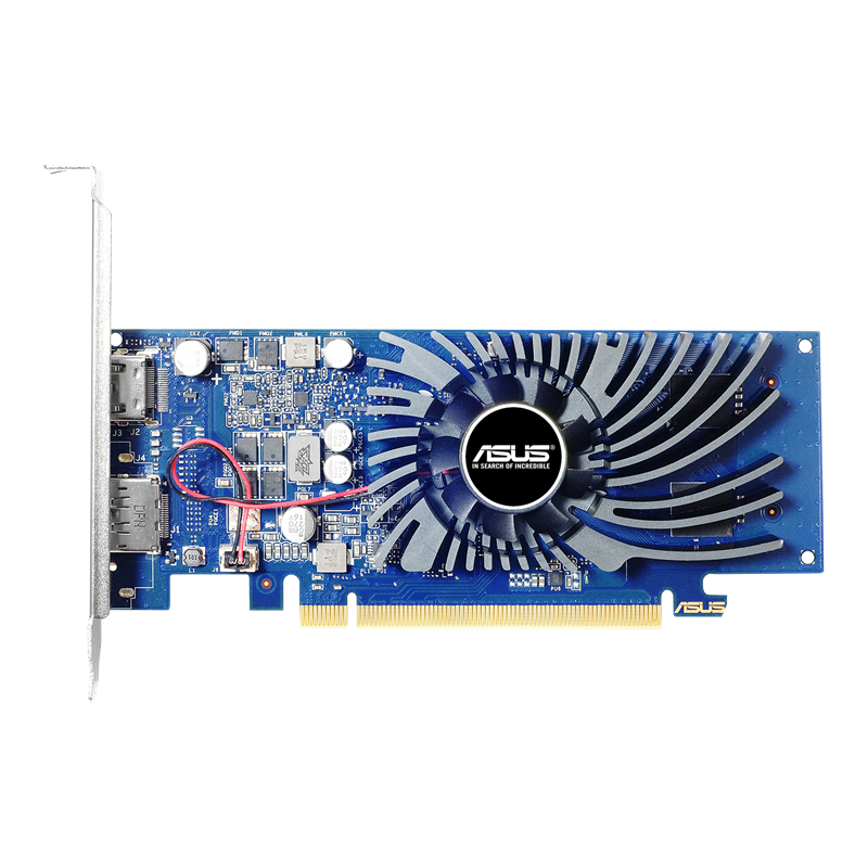ASUS GeForce GT 1030 2GB GDDR5 graphics card, front view