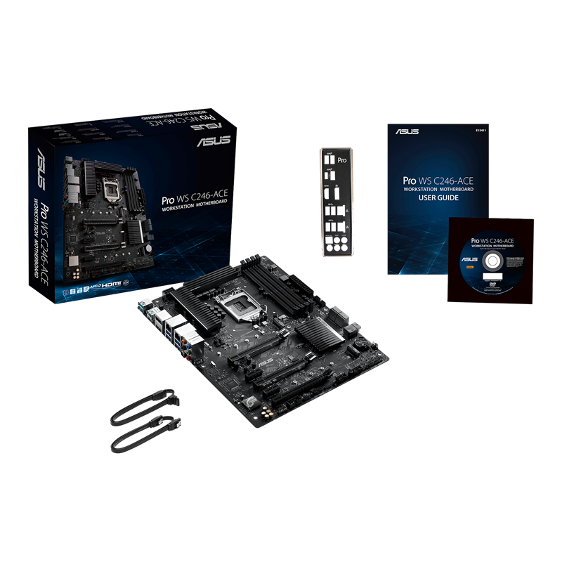 Pro WS C246-ACE motherboard, what’s inside the box  
