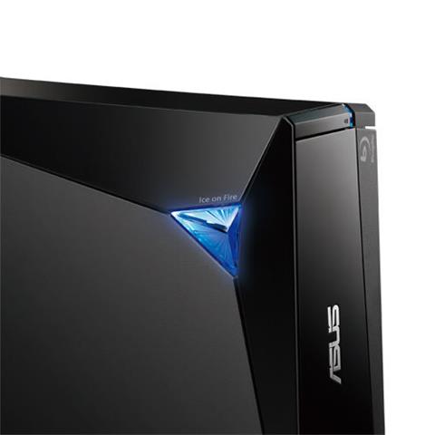 ASUS BW-12D1S-U front view, with blue LED ring 