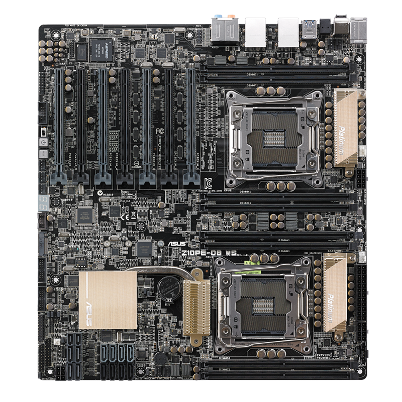 Z10PE-D8 WS motherboard, front view 