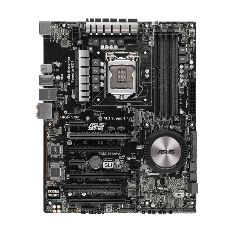 Z97-AR motherboard, front view 