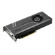 TURBO GeForce GTX 1070 graphics card, front angled view, highlighting the fans, I/O ports