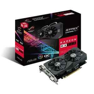 AMD Radeon RX560, PCIe, 4GB GDDR5, DVI, HDMI, DisplayPort Asus RX560-O4G-EVO Gaming Grafikkarte 