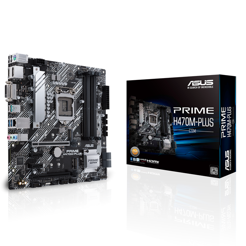 PRIME H470M-PLUS/CSM motherboard, packaging and motherboard