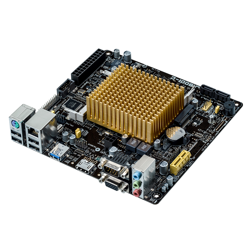 J1800I-C/CSM motherboard, 45-degree right side view