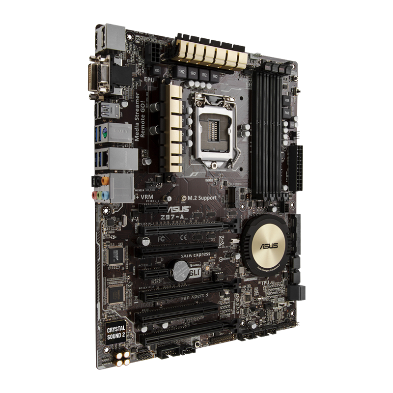 Z97-A motherboard, right side view 