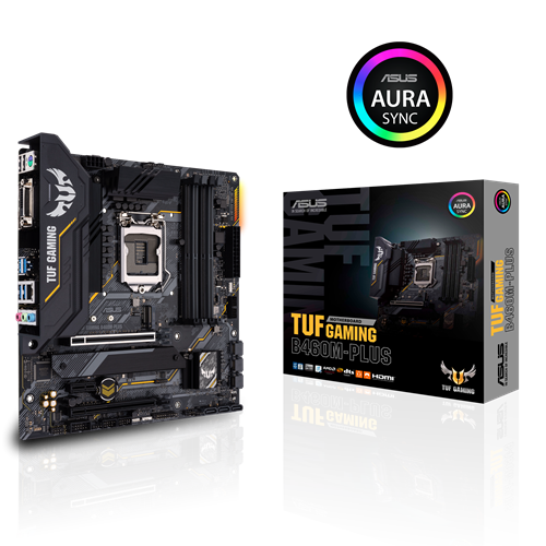 ASUS TUF Gaming B460M-PLUS Mainboard Sockel 1200 Mikro ATX, 8 Leistungsstufen, HDMI, DisplayPort, SATA 6Gbit/s, USB-3.2-Gen-1-Anschluss, Aura-Sync