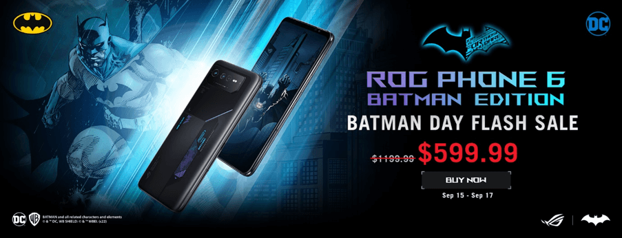 ROG Phone 6 Batman Edition Flash Sale for $599.99 until September 17, 2023