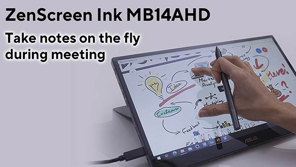 ZenScreen Ink MB14AHD - Take notes on the fly during meeting