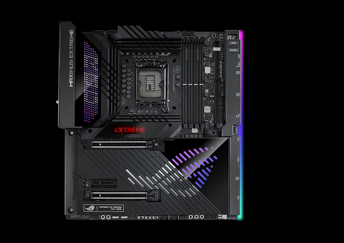 Image shows the location of each DIY-friendly design on ROG Maximus Z790 Extreme