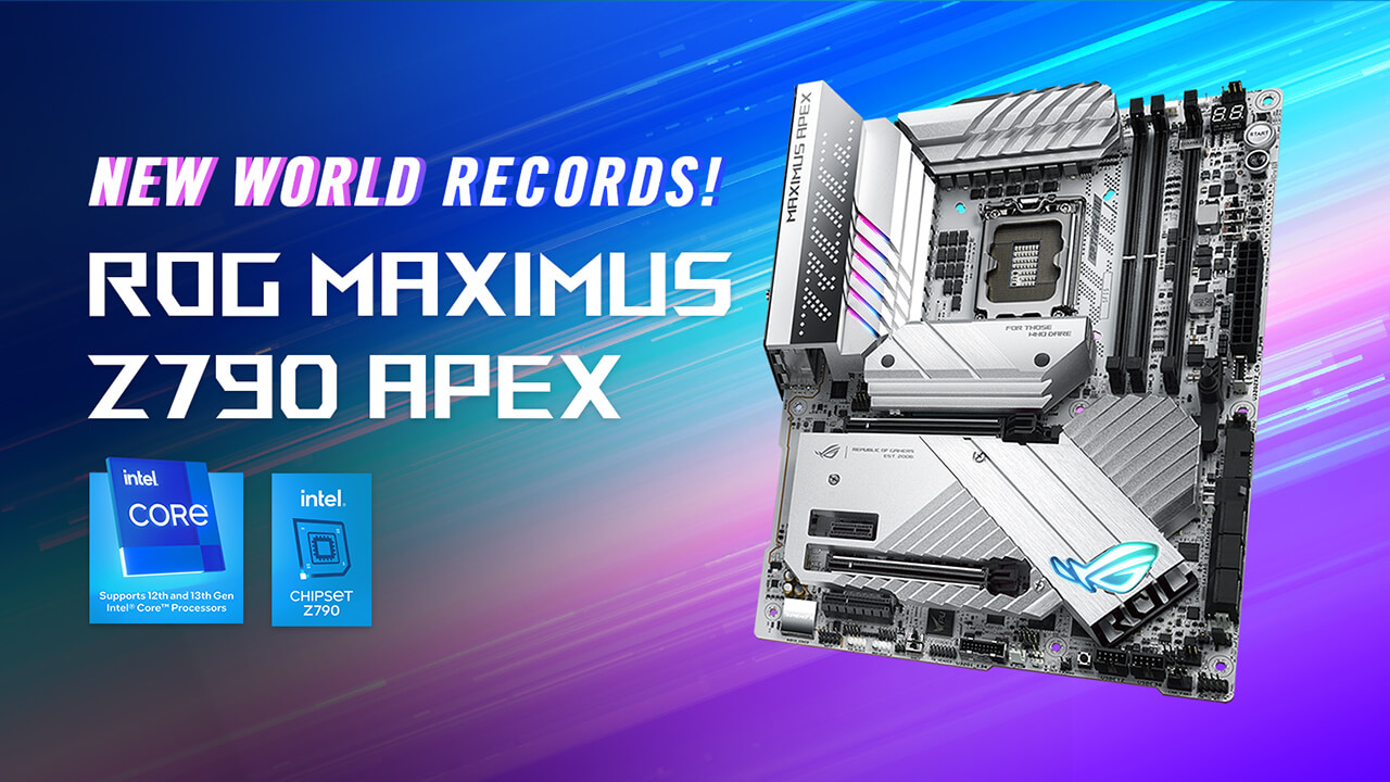 Image of ROG Maximus Z790 Apex world records.