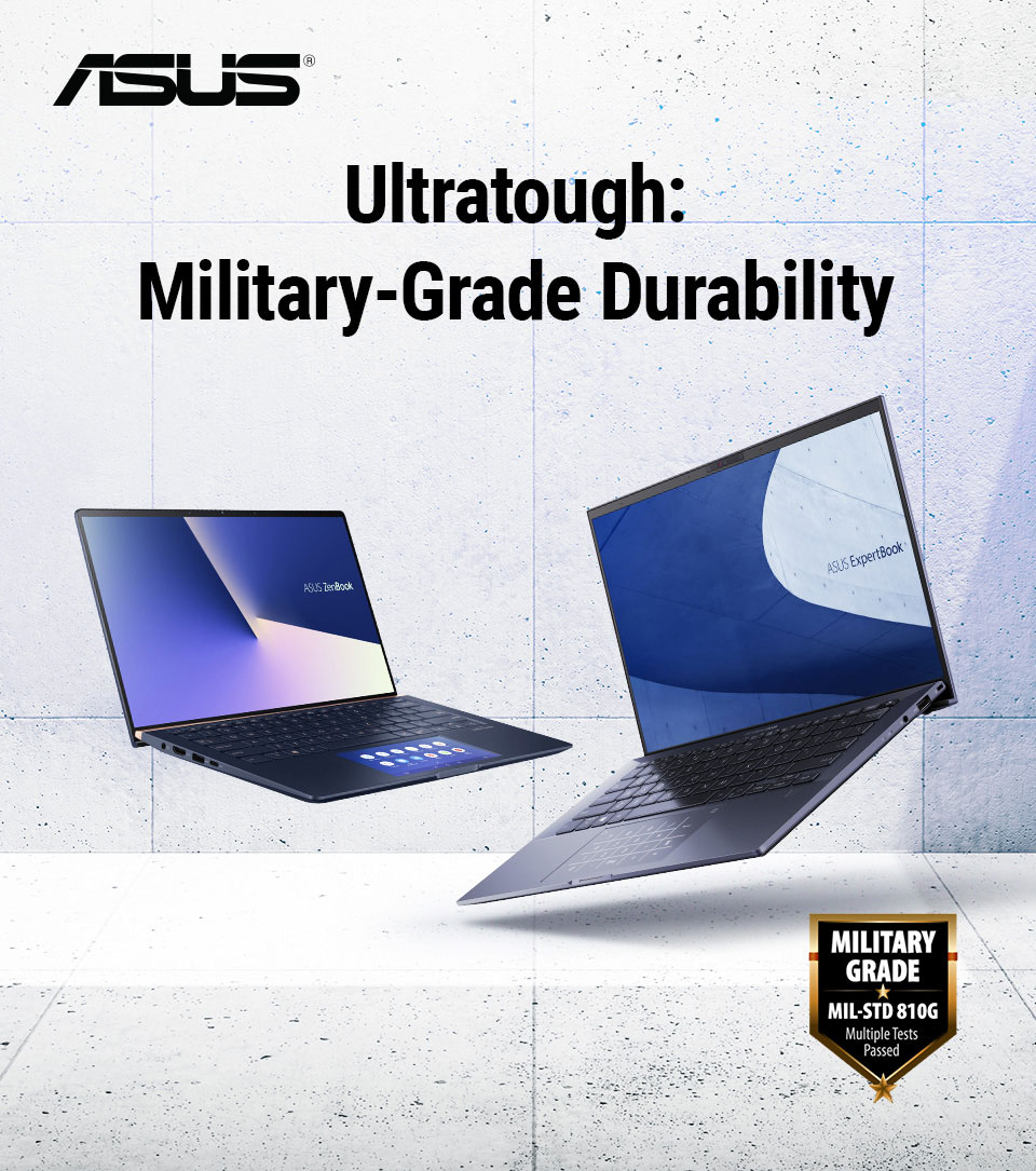 ASUS laptop ultratough military-grade durability