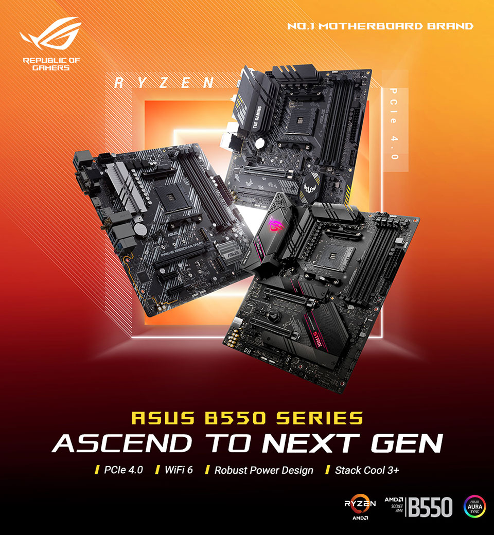  ASUS ROG Strix B550-A Gaming AMD AM4 Zen 3 Ryzen 5000 & 3rd Gen  Ryzen ATX Gaming Motherboard & TUF Gaming GT301 Mid-Tower Compact Case for  ATX Motherboards with Honeycomb Front