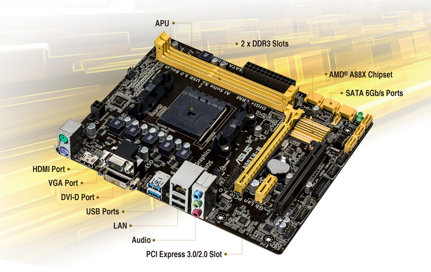 ASUS AMD Motherboard A88XM-E A88X,ddr3, FM2+,Micro ATX,hdmi,dvi,usb3.0 SPCP Computer accessories supplier