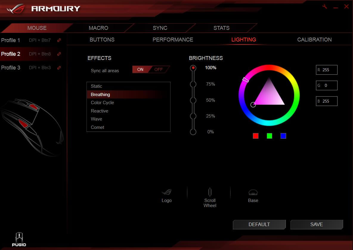 ROG Armoury Software AURA UI