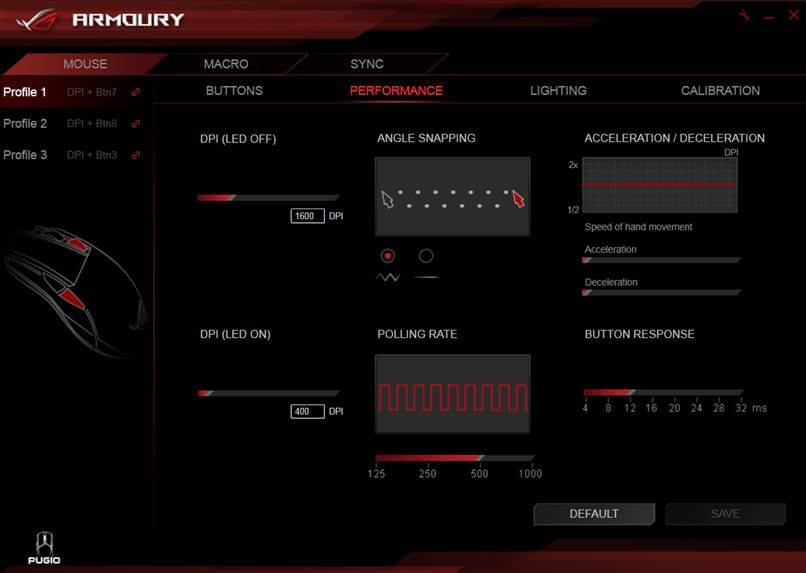 ROG Armoury Software Performance UI