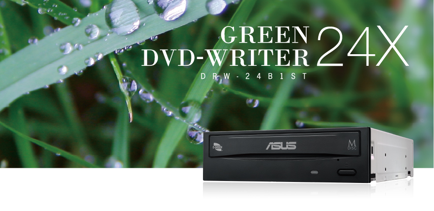 ASUS DRW-24B1ST is an energy-efficient internal DVD drive.