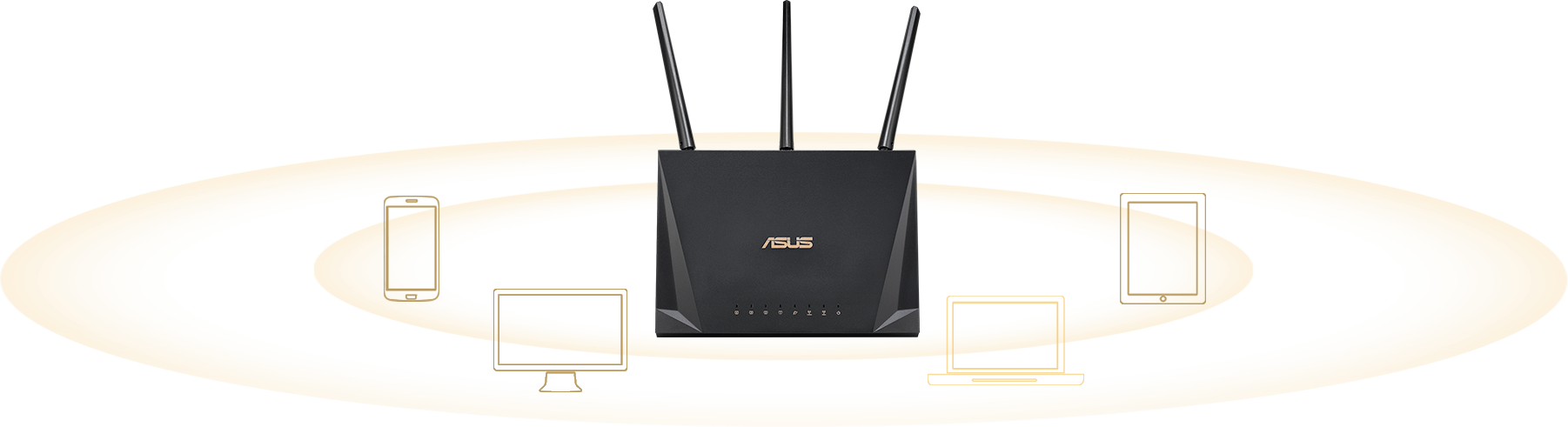 ASUS RT-AC65P comes with Multi-user MIMO, allowing RT-AC65P to serve multi-device at a time