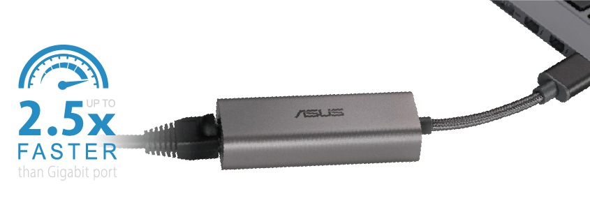 De USB-C2500 maakt tot 2,5 keer hogere snelheden mogelijk dan een Gigabit-poort