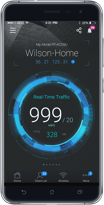 You can access your ASUS Router anywhere with ASUS Router App.
